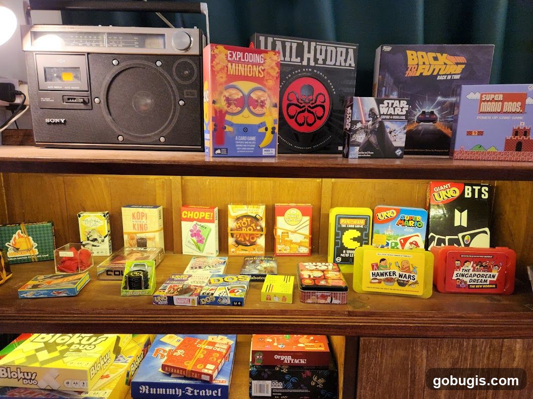 Board Games and Collectibles Display