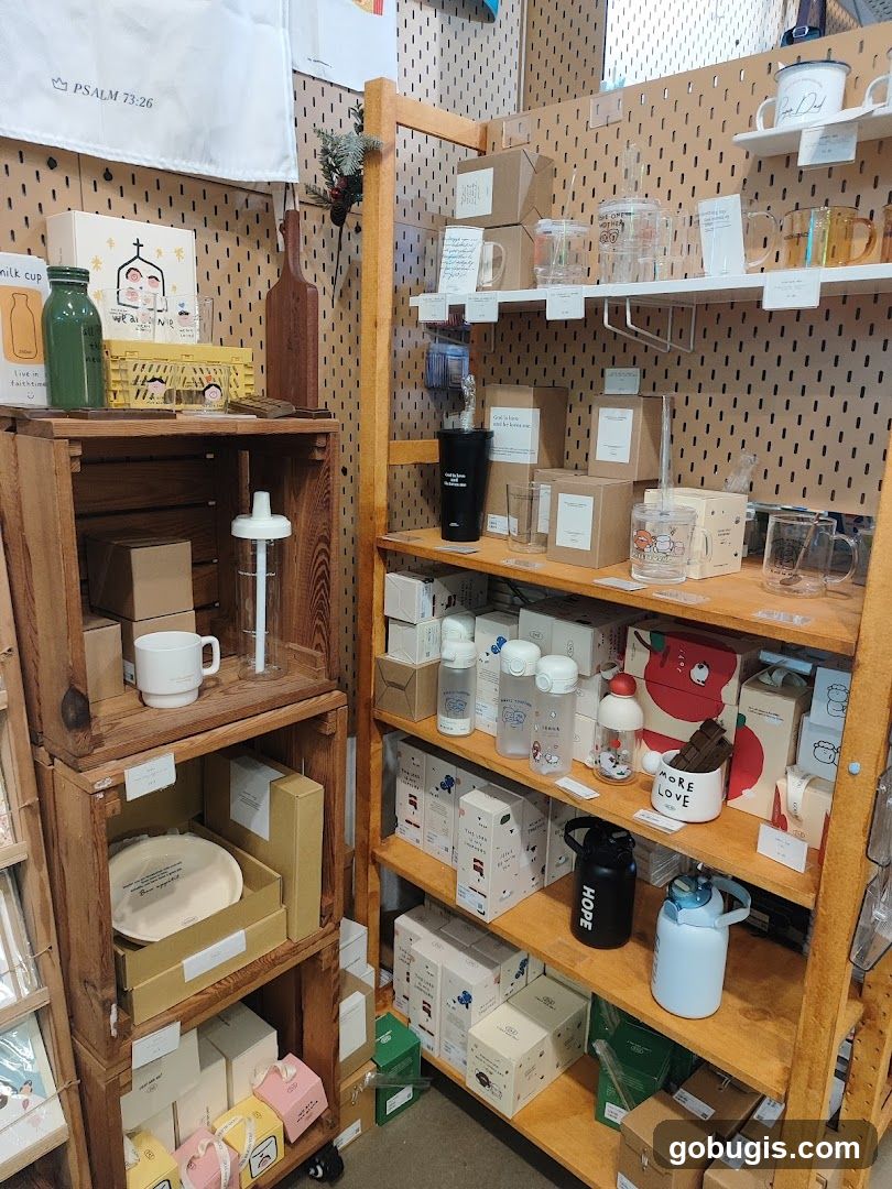 Shelving Unit with Various Products