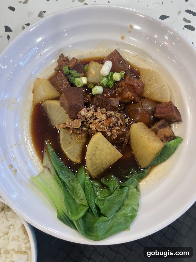 Braised Beef Dish with Radish and Greens