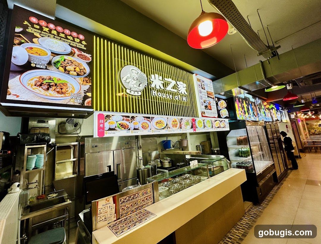 Restaurant Interior with Food Displays