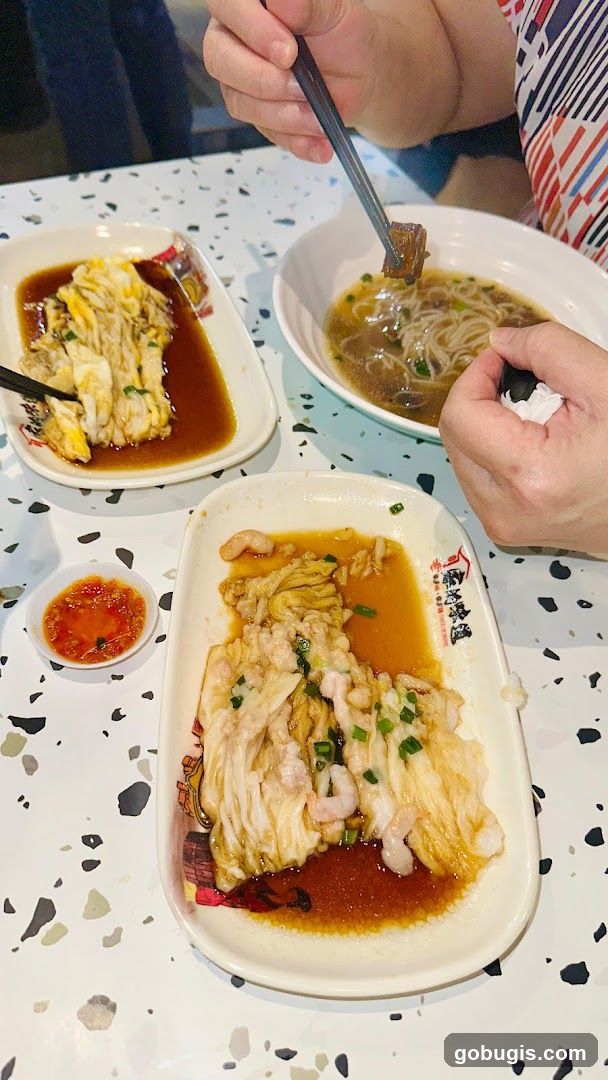 Dishes with Shrimp and Noodles