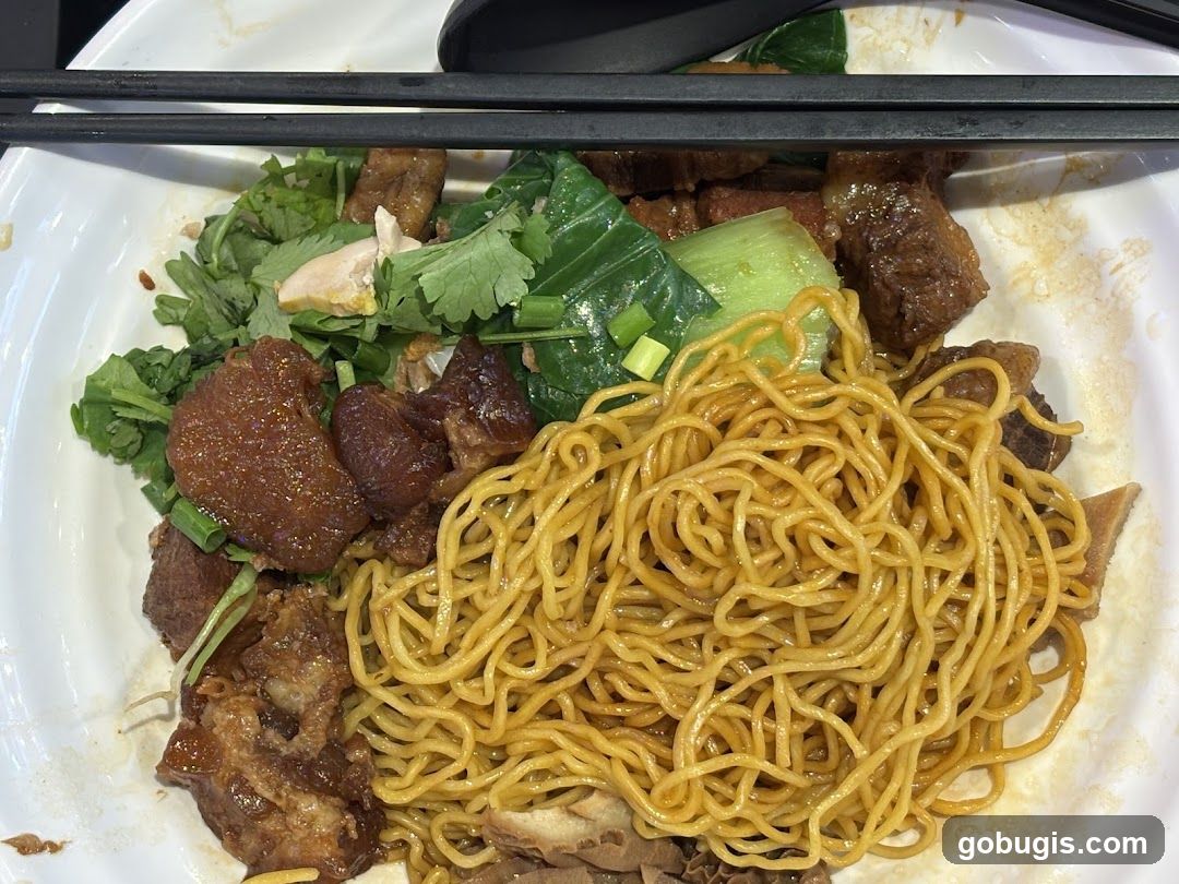 Noodles with Braised Meat and Greens