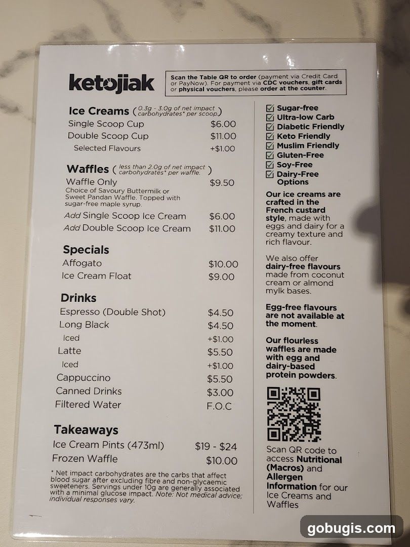 Ketojiak Menu
