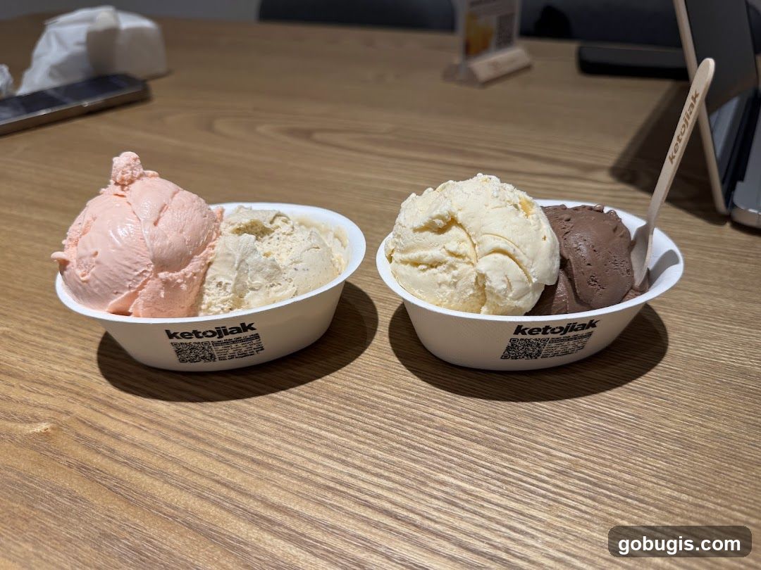 Two bowls of ice cream