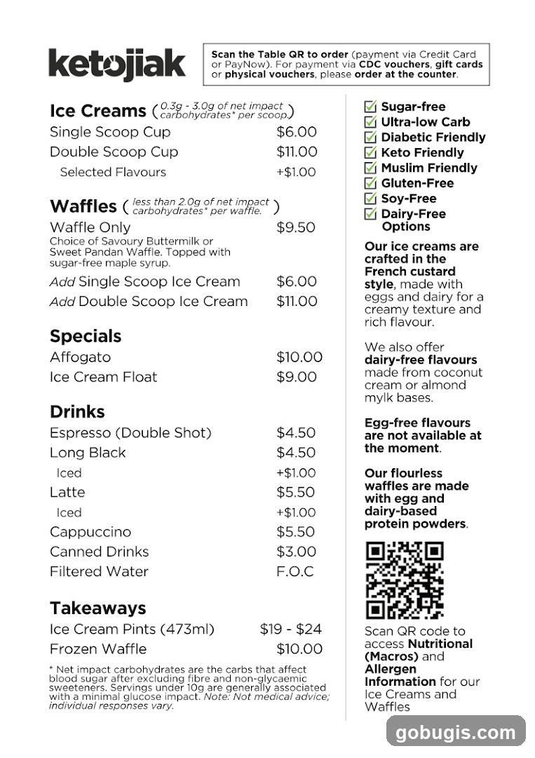 ketojiak Menu