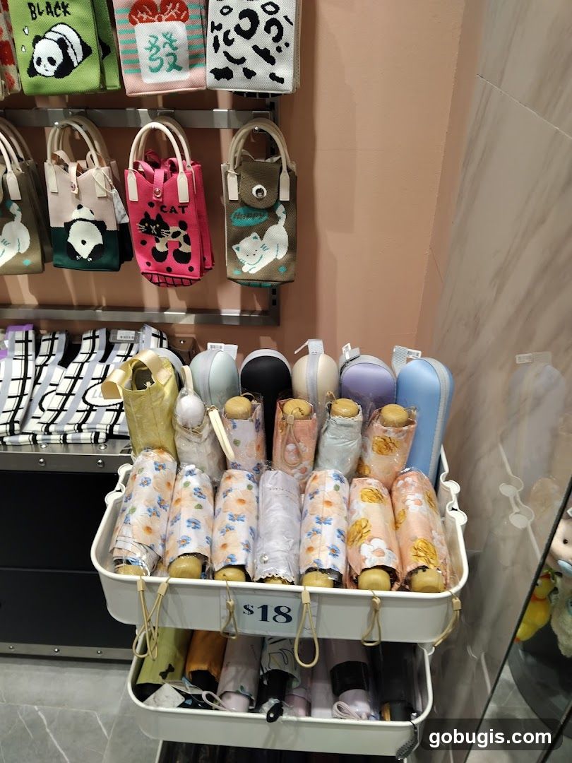 Display of Umbrellas and Bags