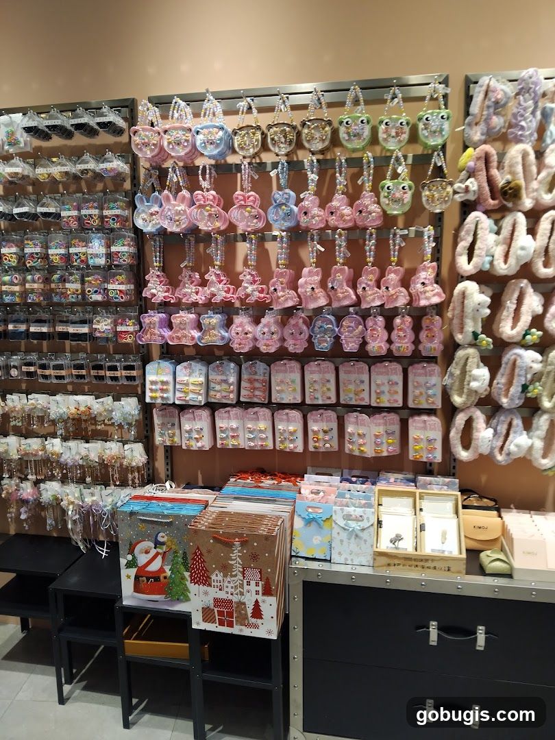 Store Display of Accessories and Gift Bags