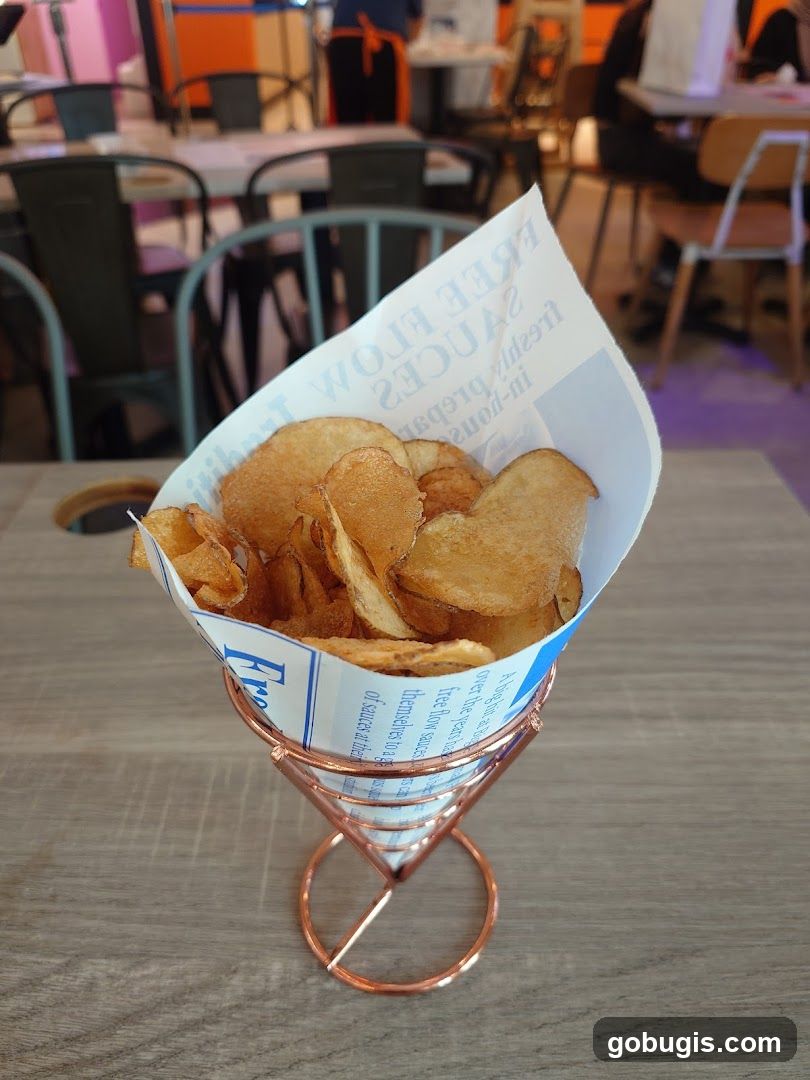 Crispy Potato Chips in a Cone