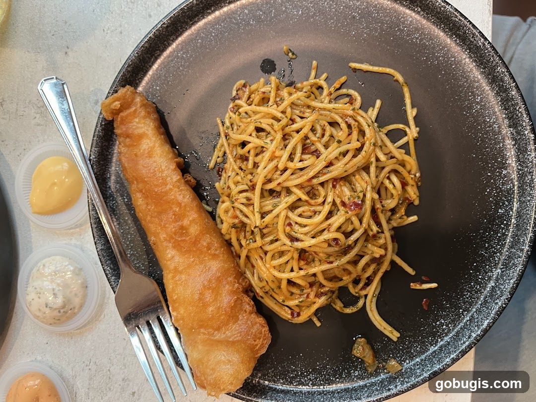 Fish and Chips with Pasta