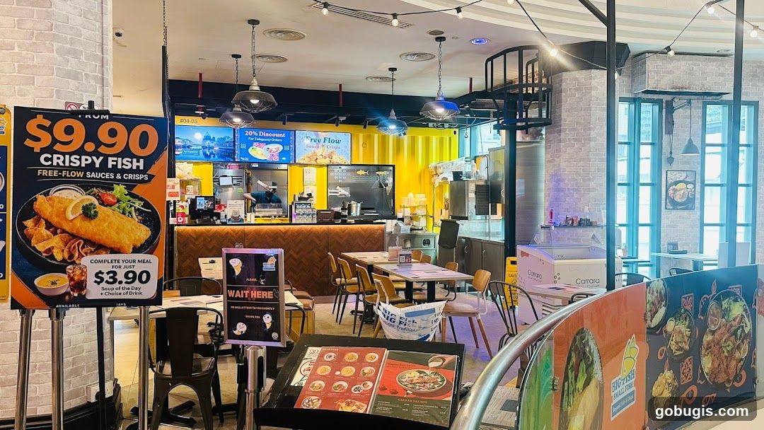 Restaurant Interior with Menu Board