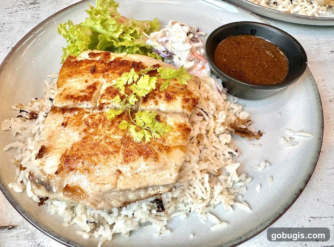 Grilled Fish with Rice and Coleslaw