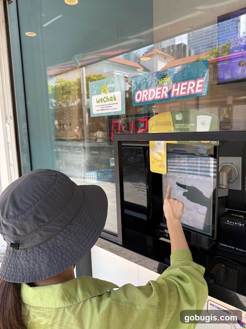 Ordering at a kiosk