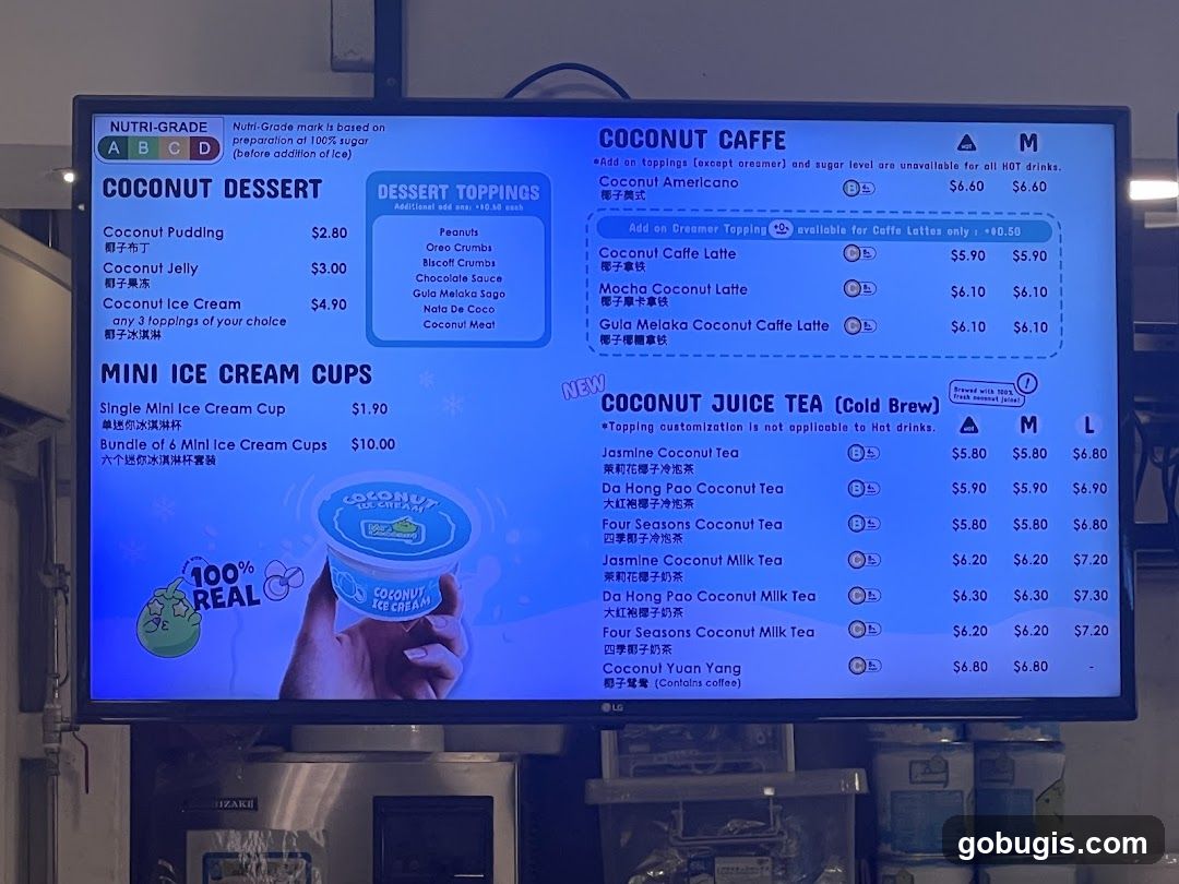Coconut Menu
