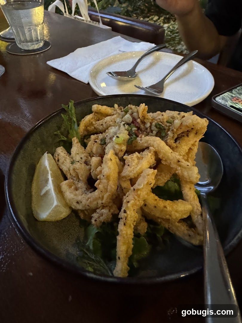 Fried Calamari with Lemon Wedge