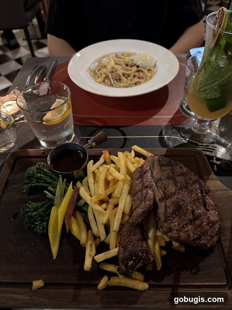 Steak and Fries with Pasta
