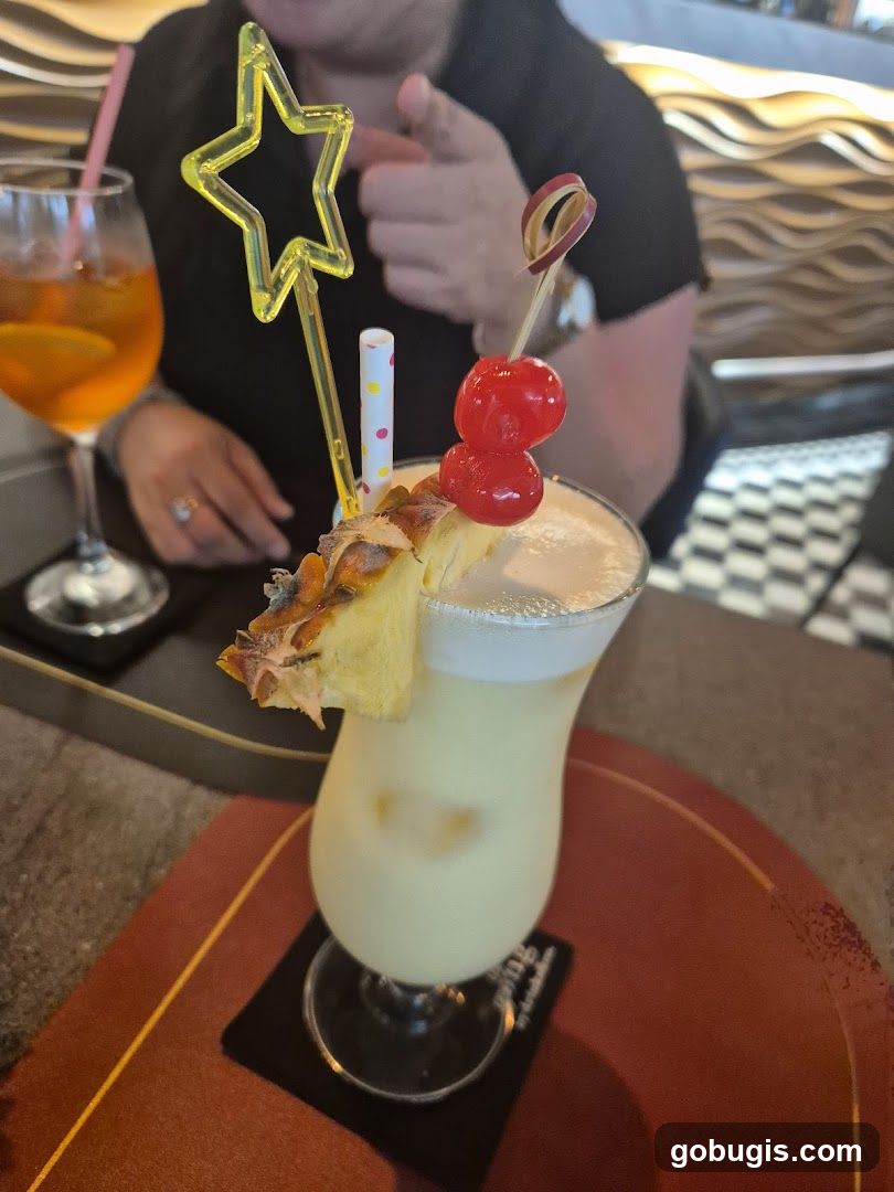 Pina Colada with Cherries and Pineapple