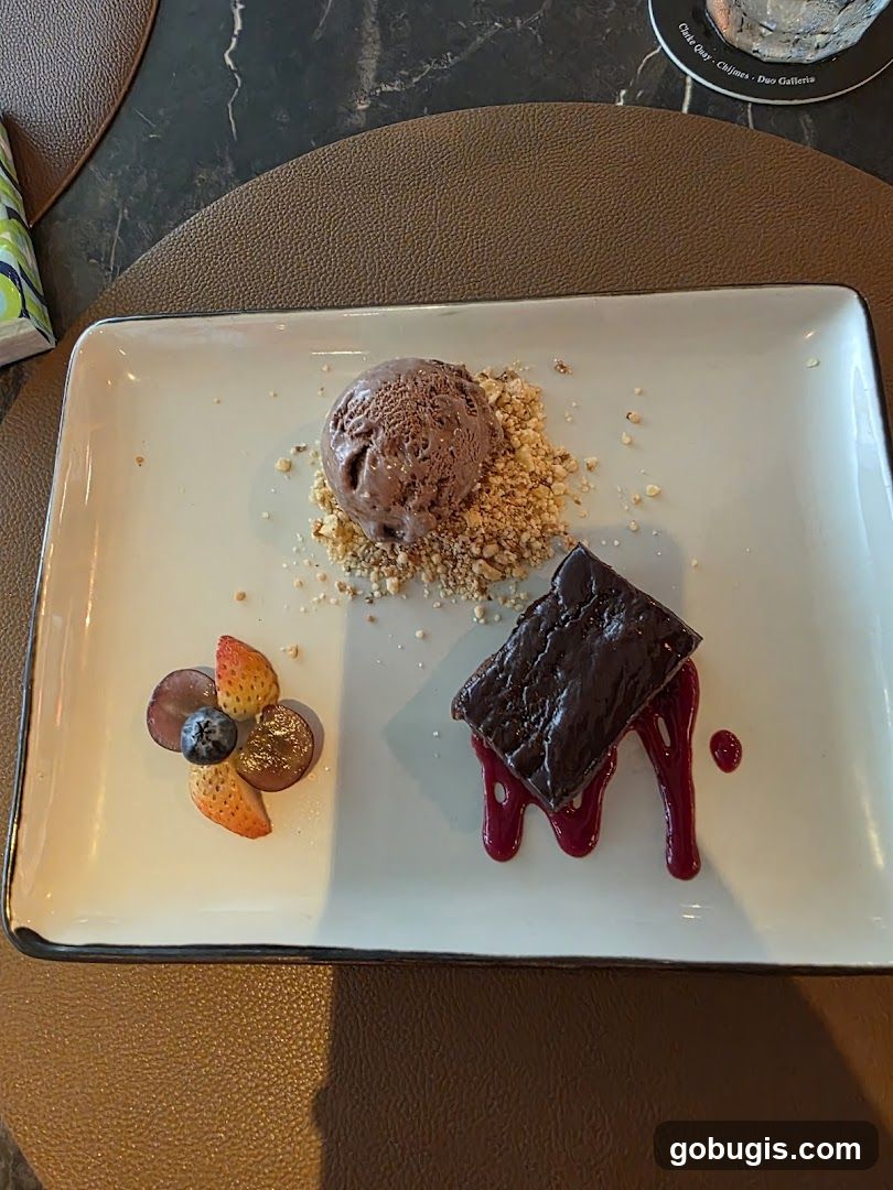 Chocolate Dessert with Fruit Garnish