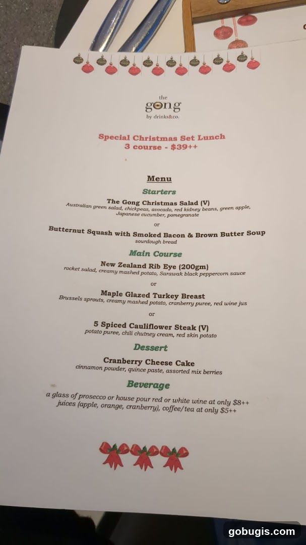 The Gong Special Christmas Set Lunch