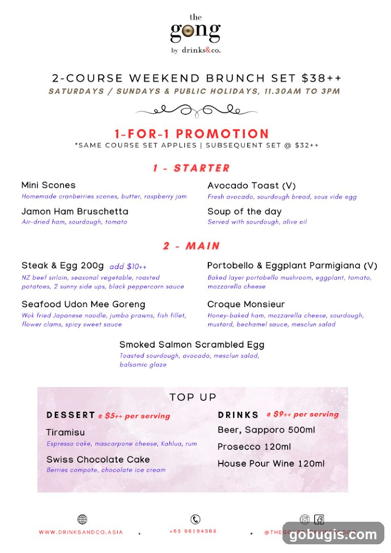 The Gong by Drinks&Co. Weekend Brunch Set
