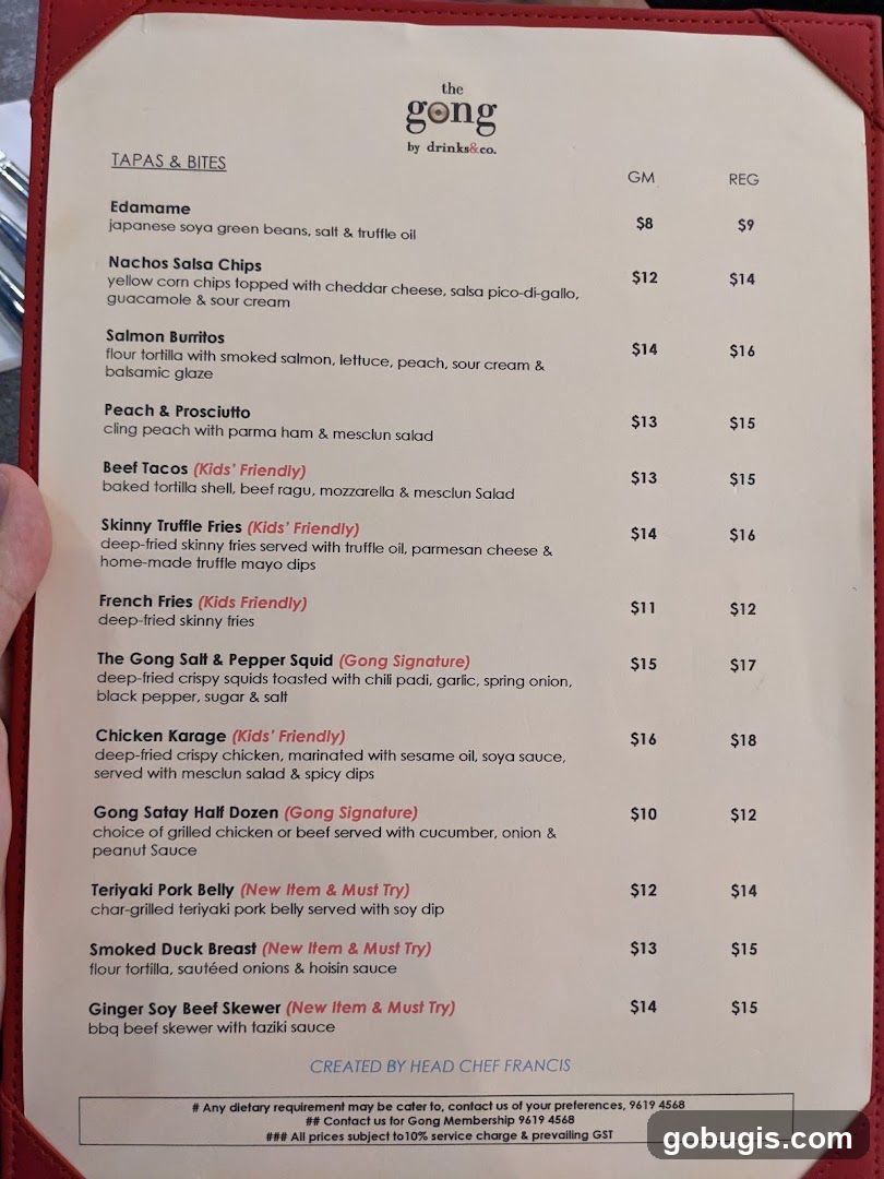The Gong by drinks&co. Menu