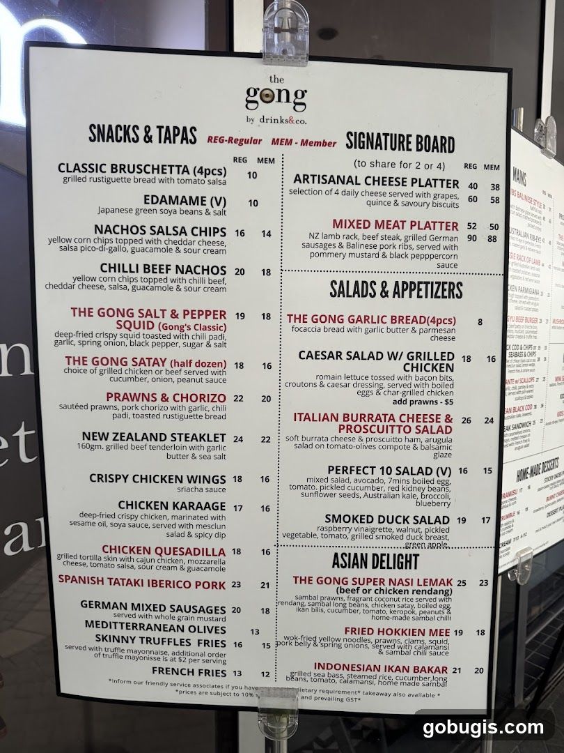 The Gong by drinks&co. Menu