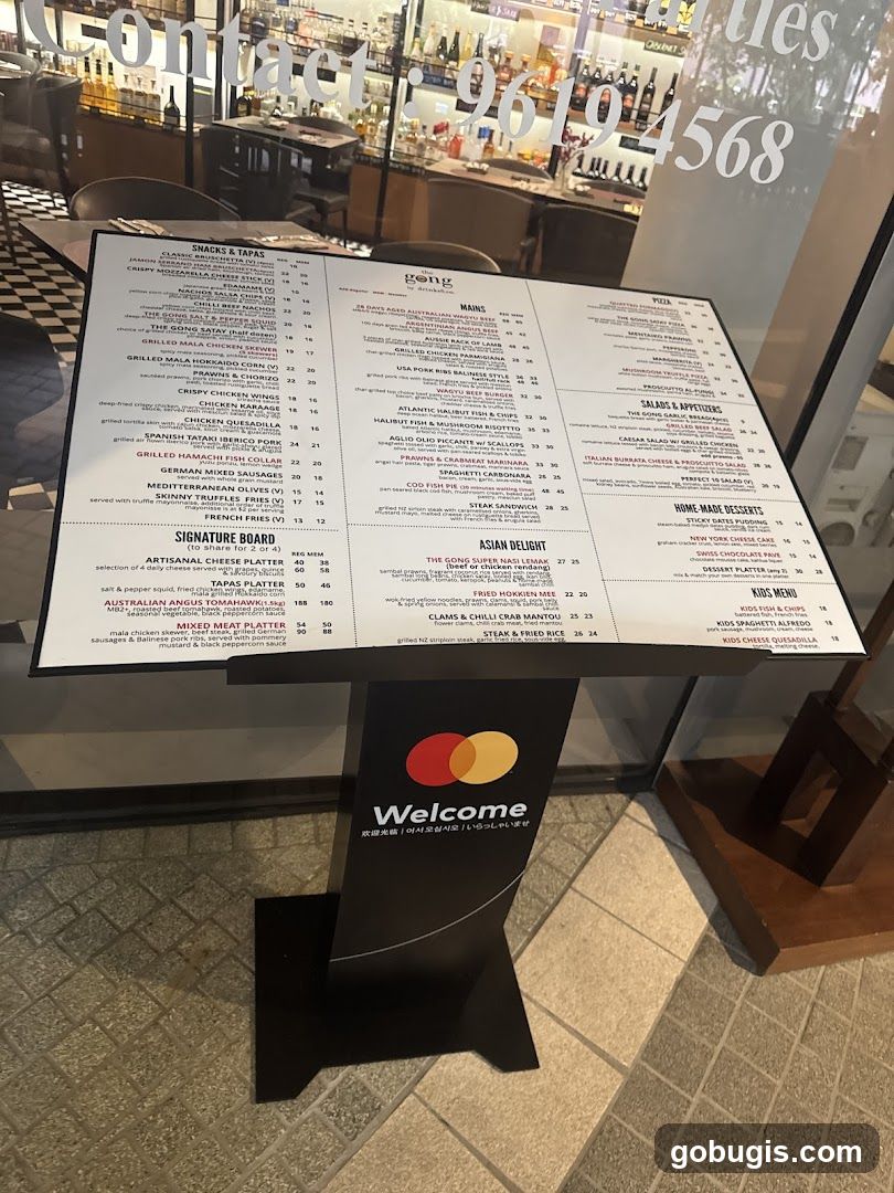 The Gong Menu