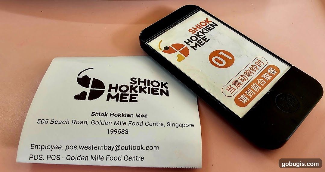 Shiok Hokkien Mee Order Number and Receipt