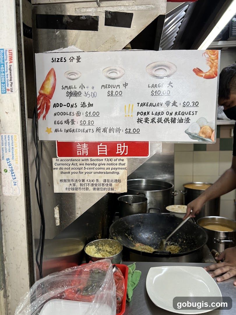 Food Stall Menu and Payment Notice