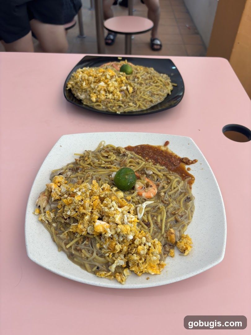 Noodles with Scrambled Eggs and Shrimp