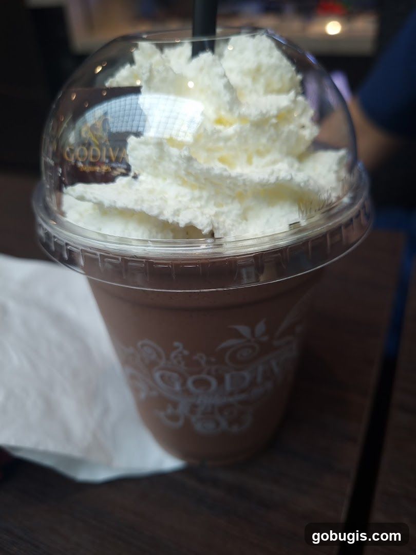 Chocolate drink with whipped cream