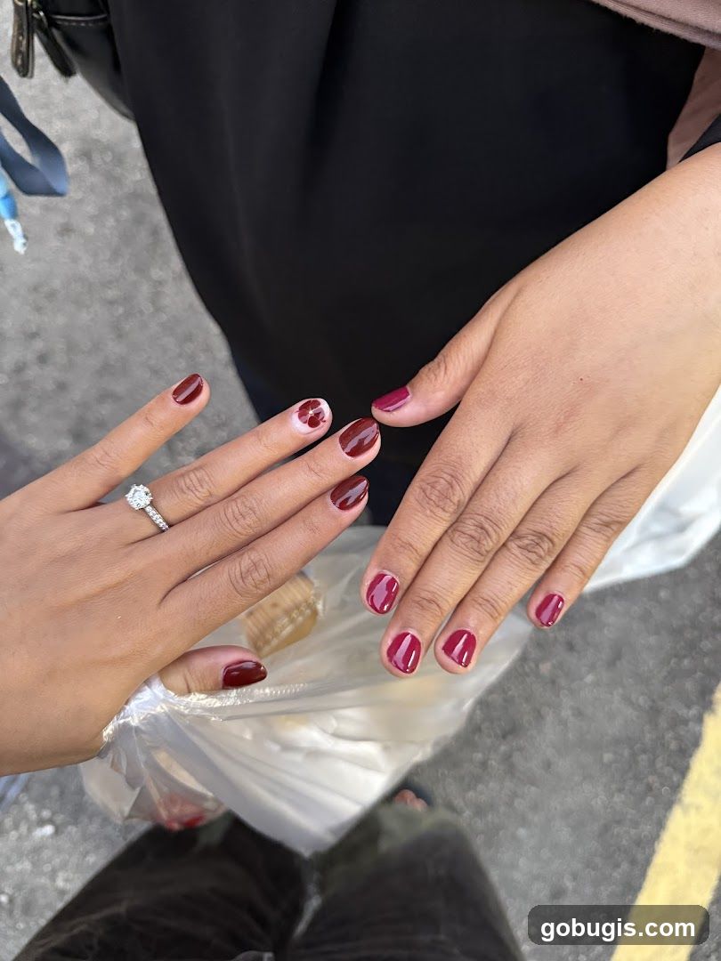 Hands with manicured nails
