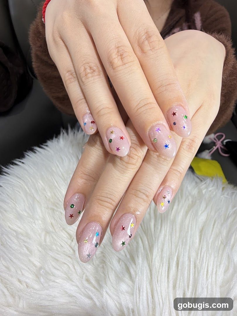 Nails with Star Decorations