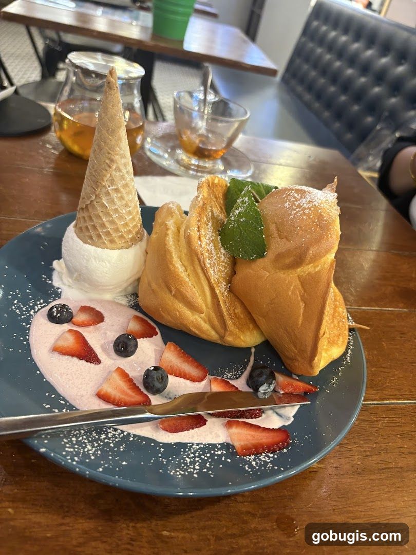 Dessert with Ice Cream and Fruit