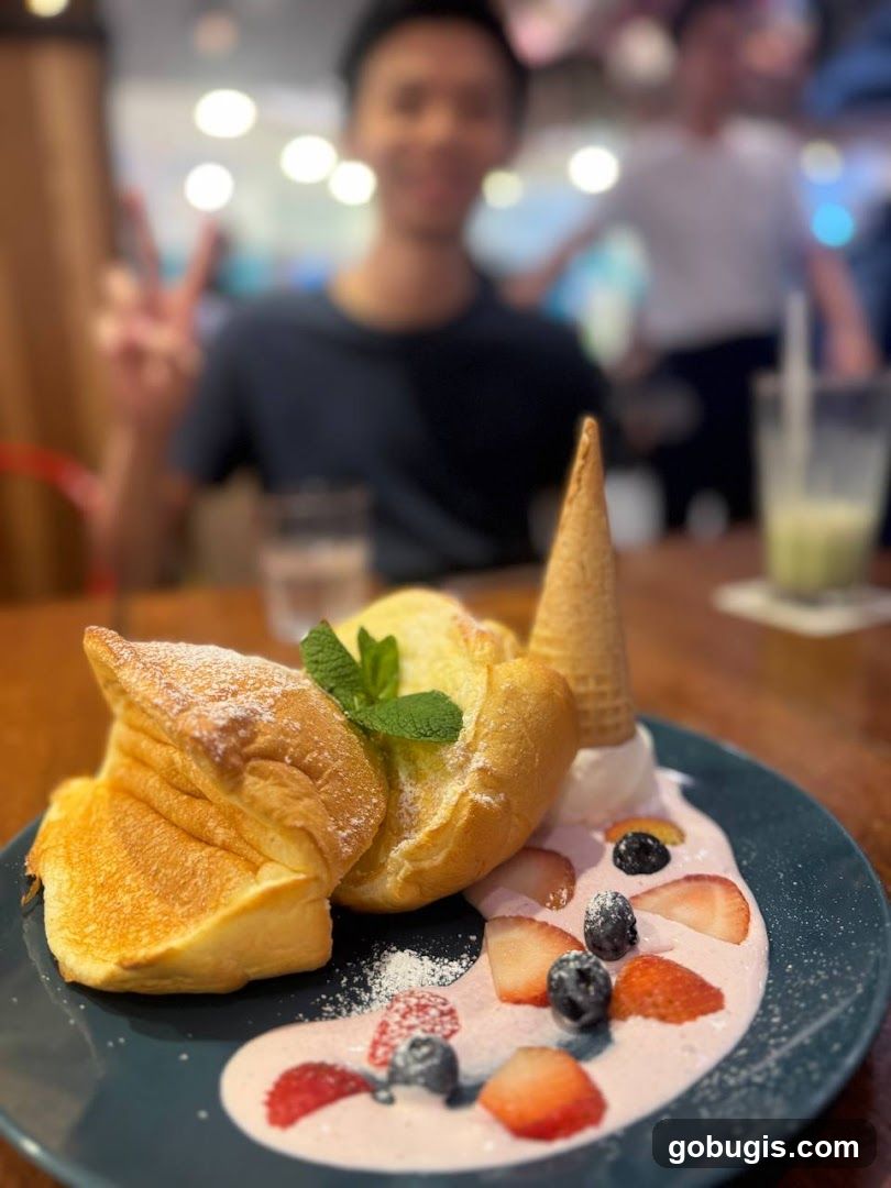 Dessert with Berries and Ice Cream