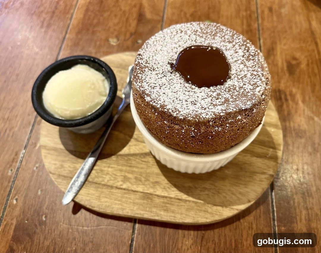 Chocolate Soufflé with Ice Cream