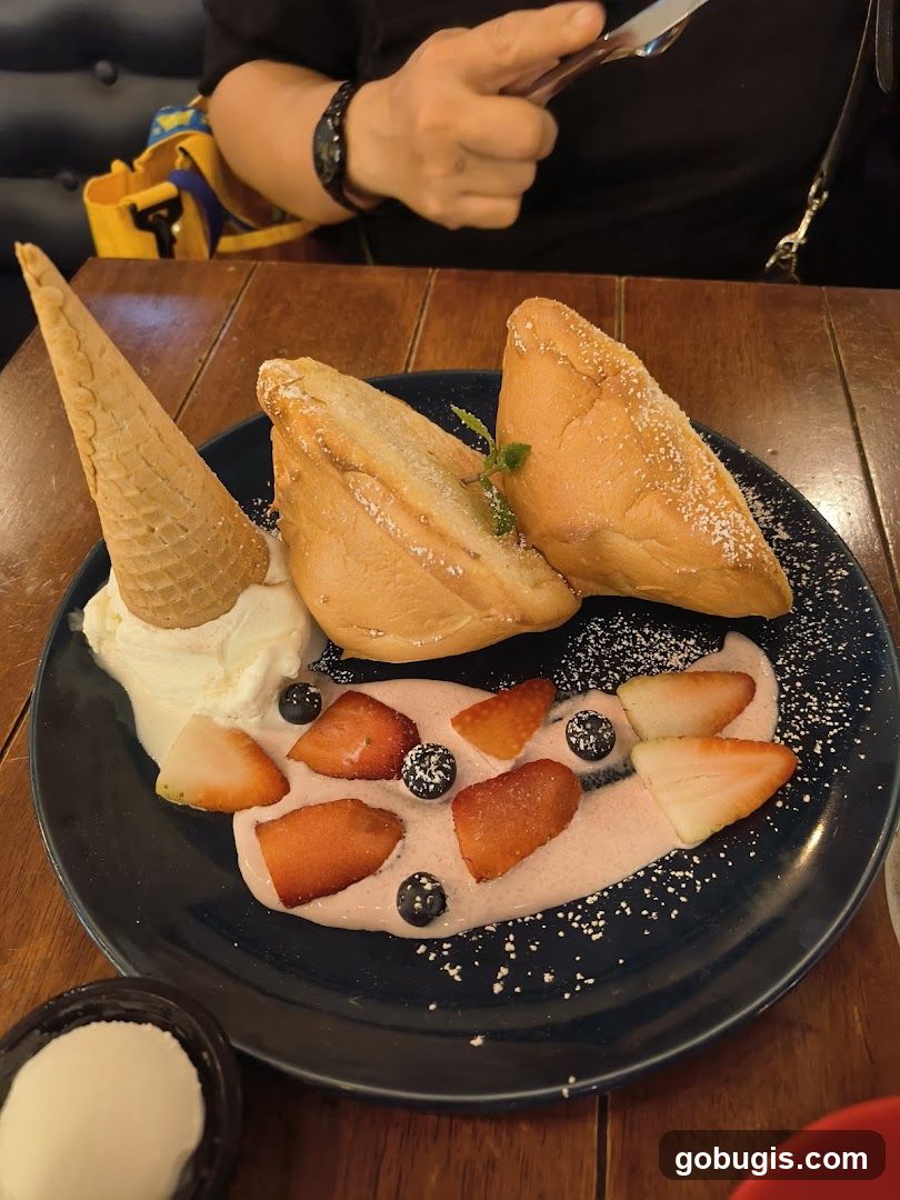 Dessert with Ice Cream and Berries