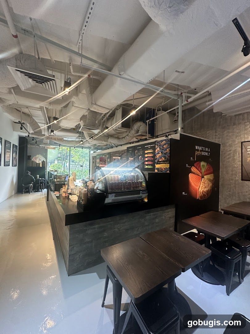Cafe Interior with Display Counter and Seating
