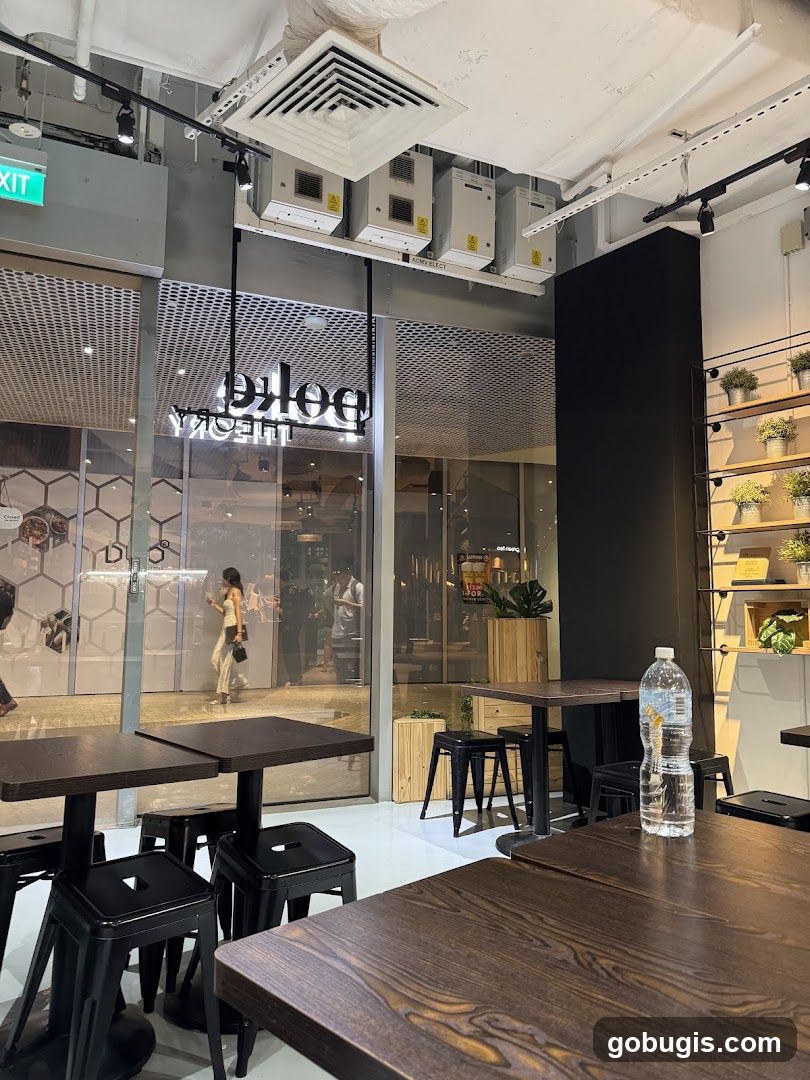 Cafe Interior with Tables and Chairs
