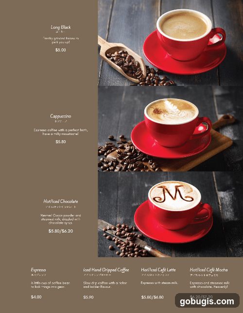 Coffee Menu