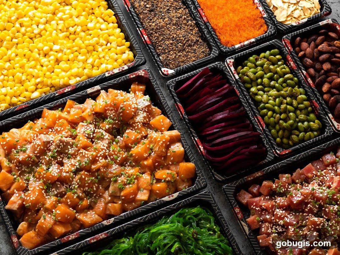 Assorted Poke Bowl Ingredients