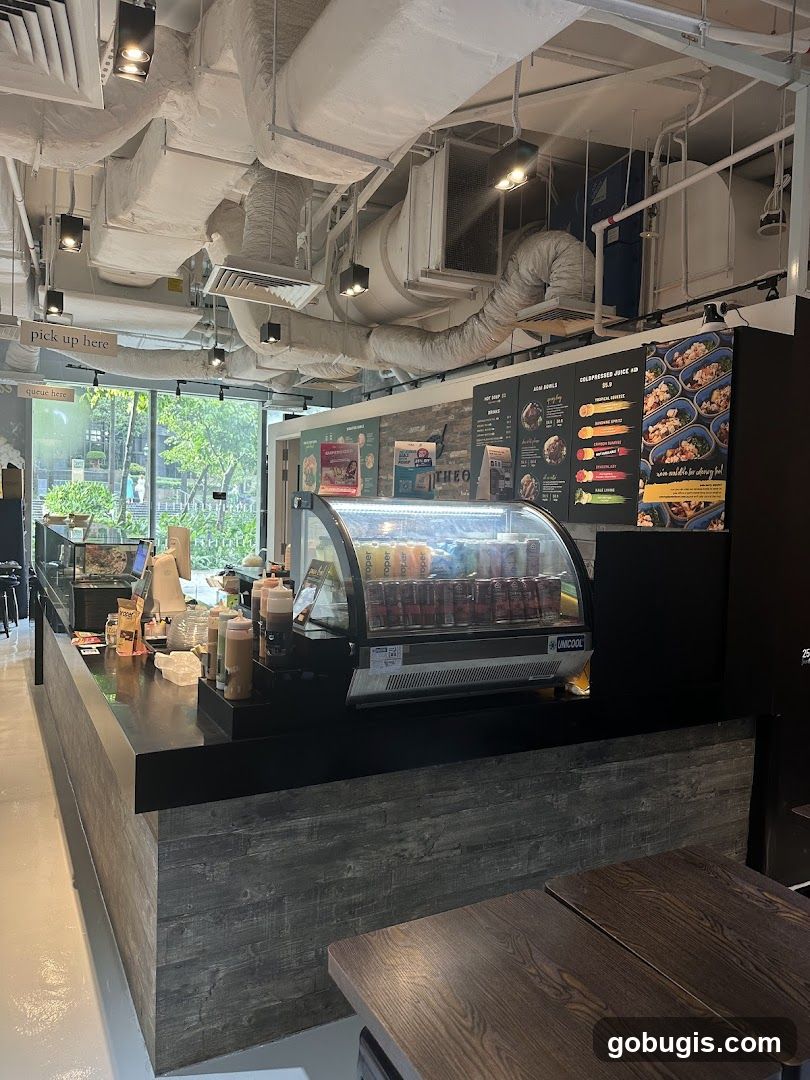 Cafe Counter with Drinks and Menu