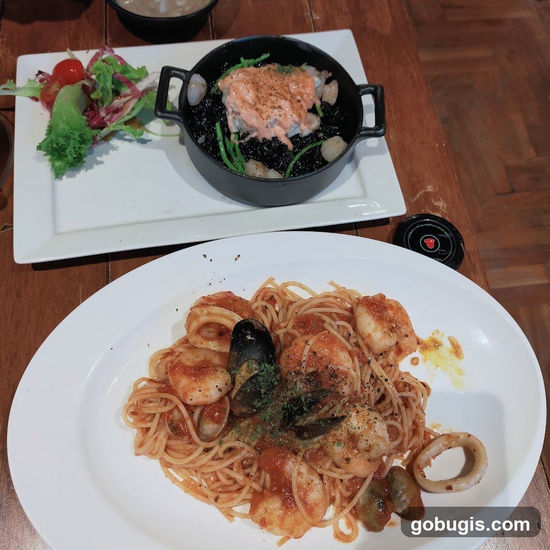 Seafood Pasta and Black Ink Pasta