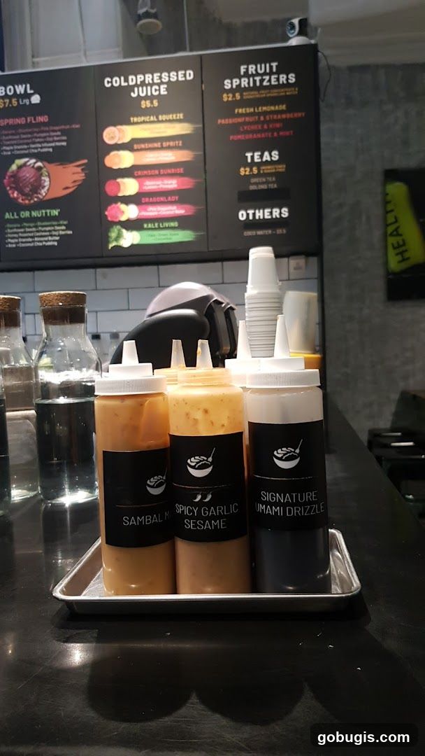 Condiment Bottles and Menu