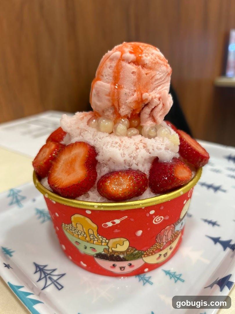 Strawberry Shaved Ice Dessert