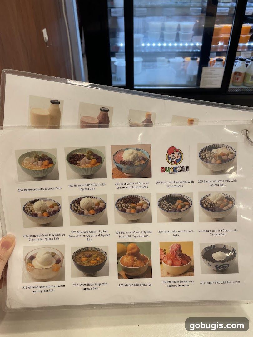 Dessert Menu