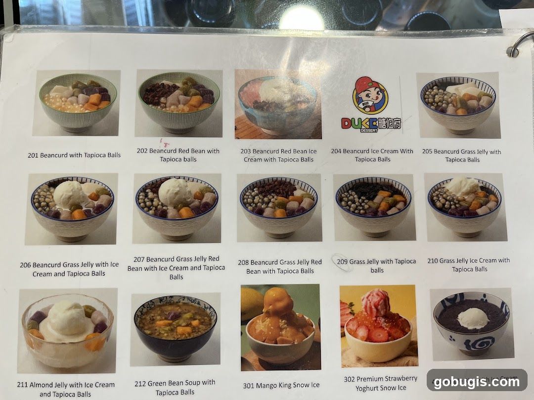 Dessert Menu
