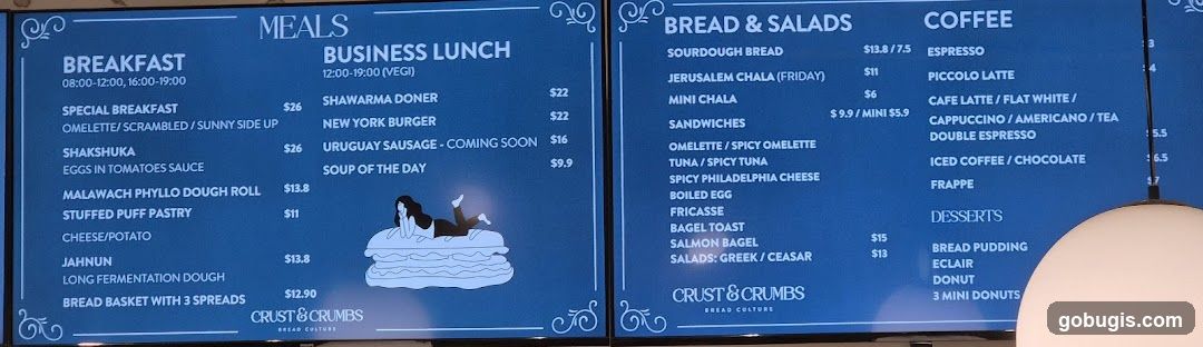 Crust & Crumbs Menu