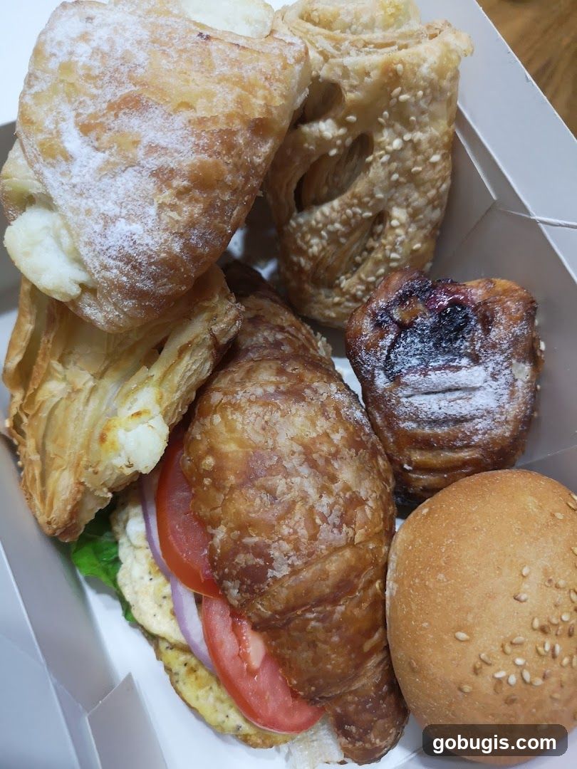 Assorted Pastries and Sandwich