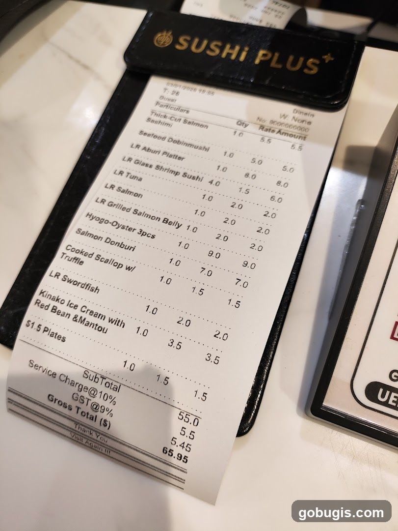 Sushi Plus Receipt