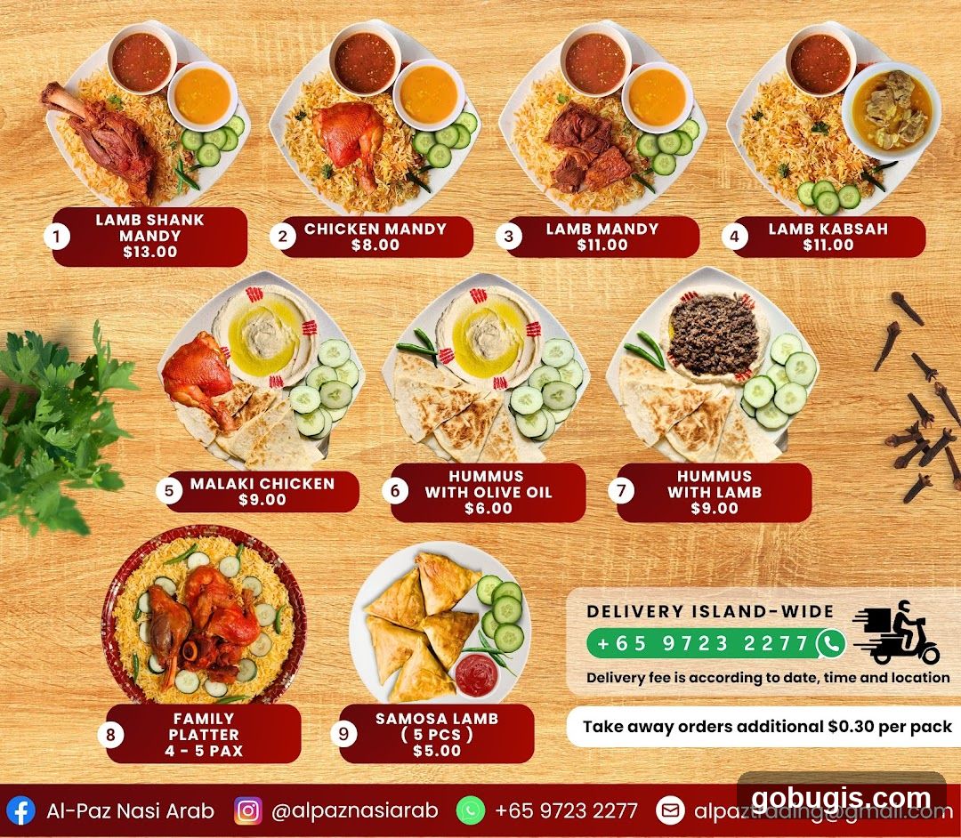 Al-Paz Nasi Arab Menu